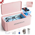 GENGROCK Ultrasonic Jewelry Cleaner Machine 48kHz Sonic Cleaner 3 Modes Deep Cleaning 360ML Food Grade Tank 45dB Quiet for Jewelry Rings Gold Silver Glasses Dentures(Pink)