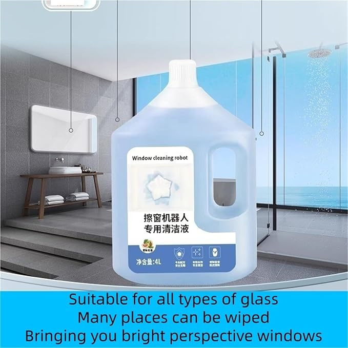 Window Cleaning Robot Glass Cleaning Solution 4L Compatible With ECOVACS Winbot W1S Pro/W1 PRO/ W2 OMNI/W2 PRO/W2 PRO OMNI/WINBOT MINI HA41 W1SPRO W920(2 bottles)