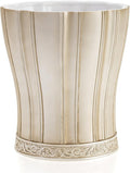 Creative Scents Victoria Bathroom Trash Can 1.32 Gal / 5L - Decorative Bathroom Wastebasket - Durable Beige Waste Bin - Waste Basket for Bathroom Bedroom Powder Room or Living Room Decor