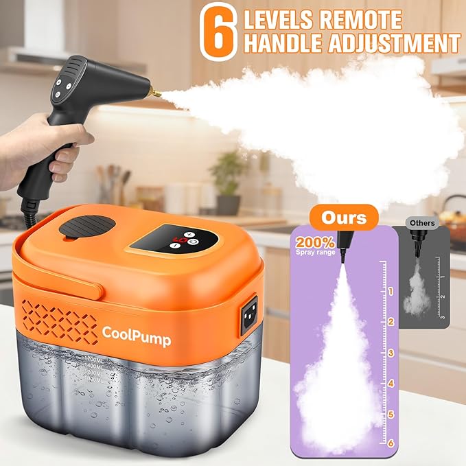 Upgraded 1.8Qt Handheld Steam Cleaner for Home Cleaning6-Levels Adjustable Pressurized Handheld Steamer Protable Hand held Steamer for Cleaning 10s Heat-Up Protable Steam Cleaners Handheld for Home