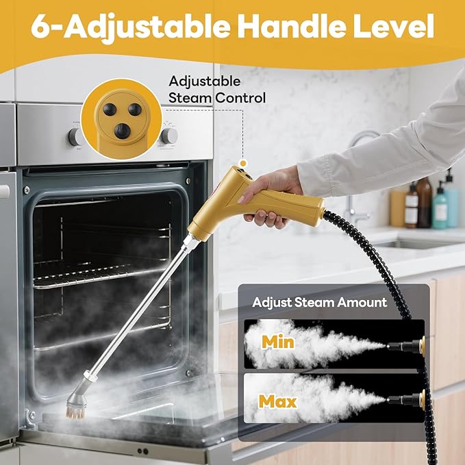Handheld Steam Cleaner 10s Fast Handheld Heating Steamer for Cleaning 15-in-1 High Pressure Steam Cleaner for Home &amp Kitchen Grease Grout TileFloorCouch and Car