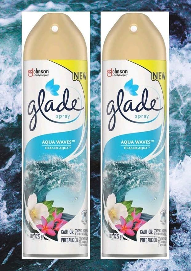 Glade Air Freshener 8oz (Package May Vary) Pack of 3 (Aqua Waves)