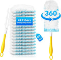 60 Count Larger Size Duster Refills for Swiffer Dusters with 1 Handle - Multi-Surface Feather and Microfiber Duster Disposable Alternative Heavy Duty Cleaning Kit for Home Furniture Blinds and Vent