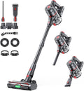 Cordless Vacuum Cleaner 580W 60KPA Dual Motor Stick Vacuum for Home with 70mins Runtime 6 LED Green Headlights Self-Standing Design V-Shaped Floor Brush for Carpet Tile Pet Hair Hardwood Floors