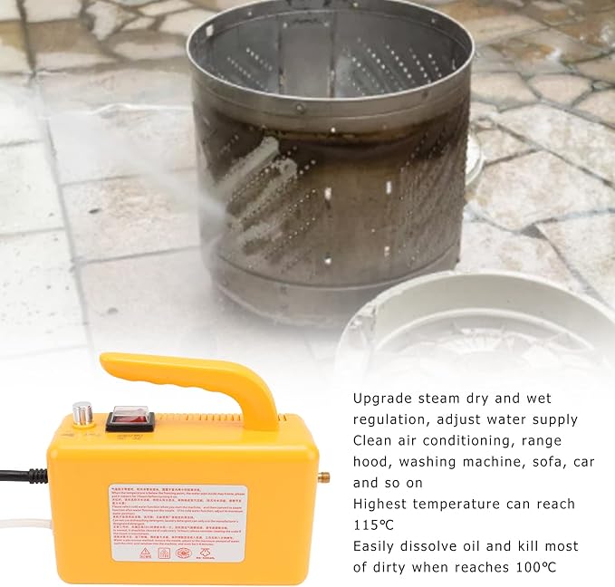 High Pressure Steam 250-300KPa Handheld Steam for Stain Removal Curtains Car Seats Floor Window Cleaning High Temp Steamer Cleaning Machine Safety Protection