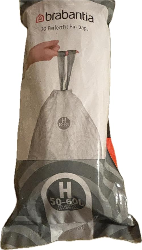 Brabantia PerfectFit Bag 50-60 L (H) - 20 Pieces per roll Garbage Bag 60 L