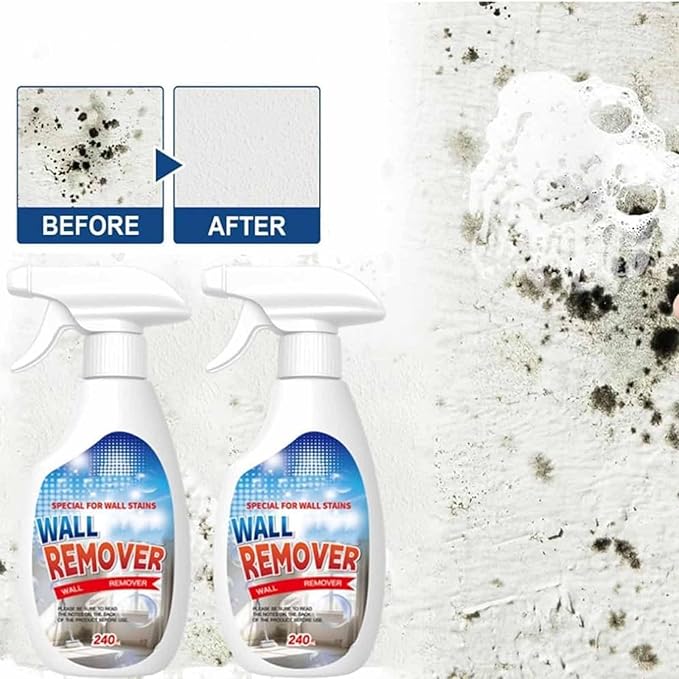 Fast Acting Anti Wall Cleaner Spray New 8oz Highly Painted Effective Wall Stain Remover Dust Removal Foam Multi-Surface Use Long-Term Protection without Damaging for Bathrooms Kitchens (3PCS)