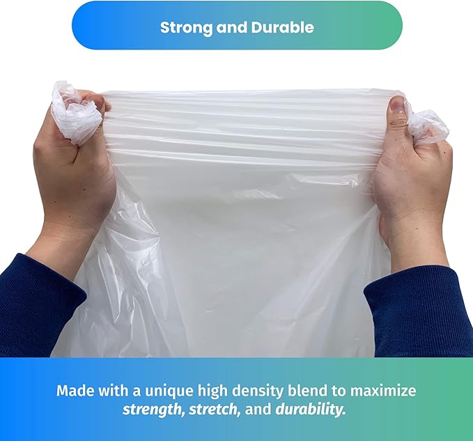 Reli. 1-2 Gallon Trash Bags | 2000 Bags | Clear | Bathroom | Strong | Garbage