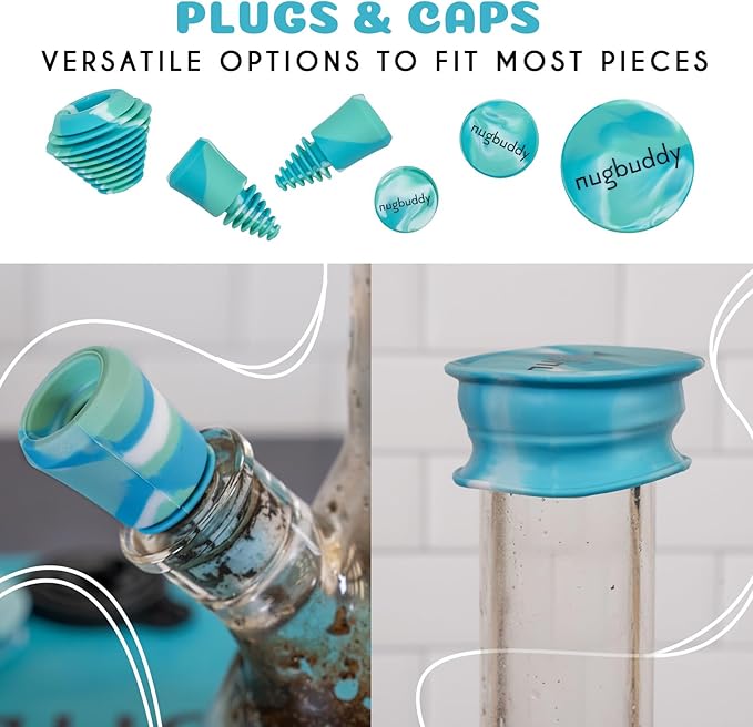 Glass Cleaning Kit - Reusable Silicone Accessories - Complete Kit to Clean your Piece Just Add Cleaner - Reusable Soaker Bag Brushes Mat Caps &amp Plugs Funnel &amp Microfiber Towel