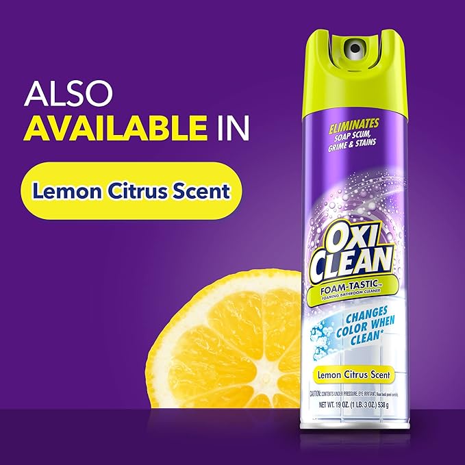 Kaboom Foam-Tastic Foaming Bathroom Cleaner Fresh Scent Spray Can Eliminates Soap Scum Grime and Stains 19 Oz (Pack of 8)