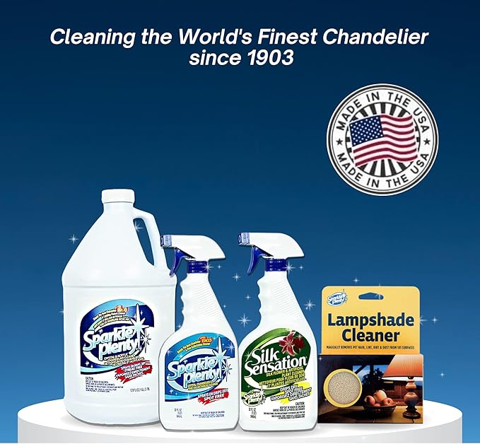 Bundle of Sparkle Plenty Chandelier Cleaner Drip Dry Spray No Wipe &amp Silk Plant Cleaner Spray No Wipe - Dust Cleaning Supplies for Fake Plant Artificial Flower Shower Glass or Window Screen (32