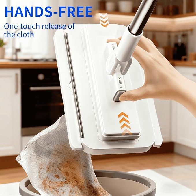 Zero Touch Mini Mop Zero-Touch Gap Cleaner &amp Locking Head Includes 1 Mini Mop 5 Reusable Cloths for Multi-Surface Cleaning
