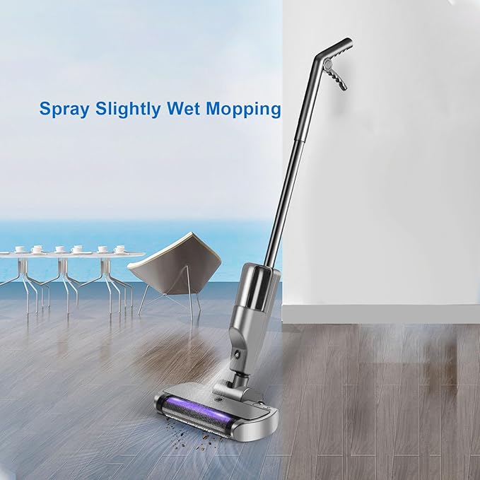 Cordless Vacuum Mop Automatic Electric Wet Dry Vacuum Cleaner with Self Feature and 500ml Dust Container for Home Floor
