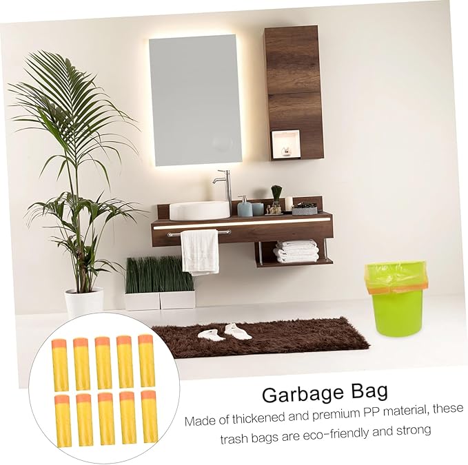 10 Packs Drawstring Plastic Trash Bags Extra Strong Leakproof Garbage Bags for Home Use Large Capacity Waste Organizer