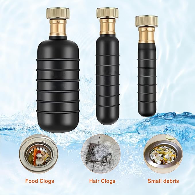 Tissting 3 Pcs Drain BladdersRubber Bladder Drain CleanersFits 1 to 6 Drain PipeUnclogs Stubborn Blockages in Bathroom Sinks Shower Drains Bathtubs Plumbing Pipes