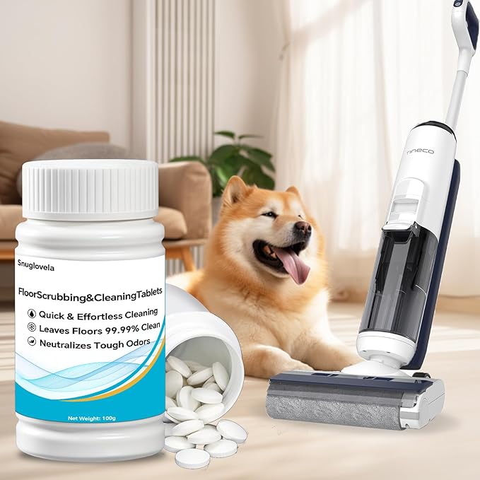 Powerful Floor Cleaning Tablets Compatible With Tineco (200 PCS) 2 Bottle Floor Deep Cleaner Dissolves Fast for Streak-Free Shine on Hardwood TileSuitable With All Robot Vacuums