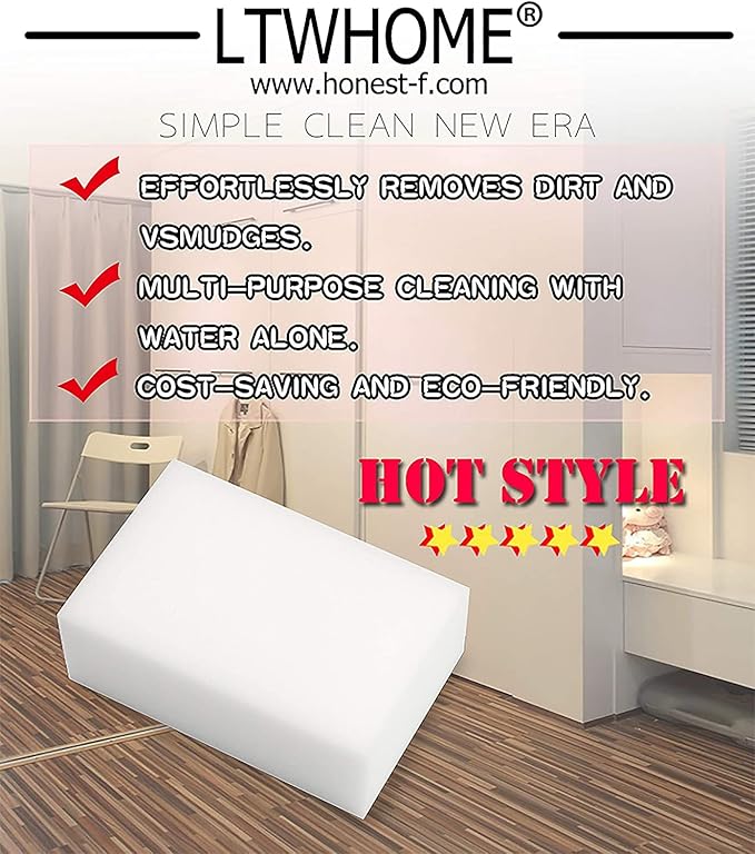 LTWHOME Bulk Pack Magic Cleaning Sponge Multi-Functional Melamine Foam Commercial Supplies (Pack of 1000)