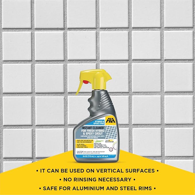 FILA Surface Care Solutions HYBRID &amp EPOXY PRO Instant Cleaner for Fresh Epoxy Grout residues Grout Cleaner to use during Installation Clean your Epoxy Floor Kit Tools after Epoxy Flooring 24