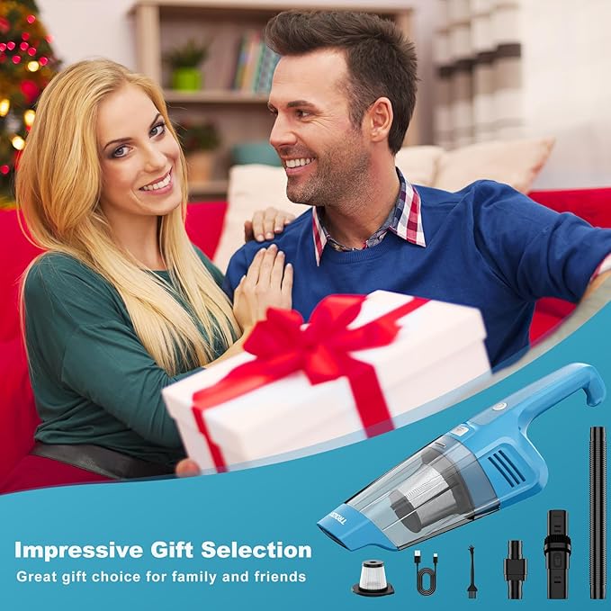 Handheld Vacuum Cordless 14500PA Powerful Suction Hand Held Vacuum Cleaner with Brushless Motor Rechargeable and Portable Car Vacuum for Home Office Car Pet