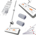Large Flat Mop 2023 New Large Flat Mop Large Surface Flat Mop Wall Cleaning with Long Handle Reusable Portable Wet &amp Dry Lazy 12027(White Mop+2pcs Rag)