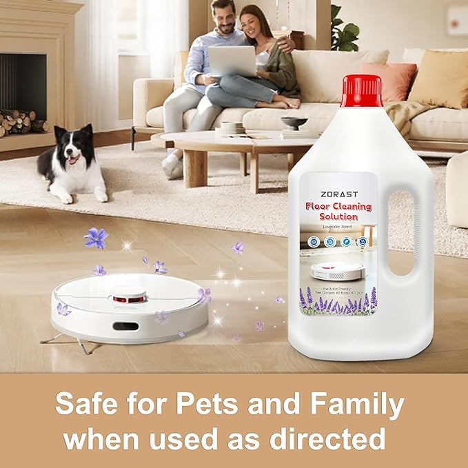 Lavender Scent Floor Cleaning Solution Compatible with All Roborock Mopping Robots (S7 S8 Qrevo Q7 Q8 series) Deep Cleans for Multiple Hard Floors Stain-Busting &amp Fresh-Scented