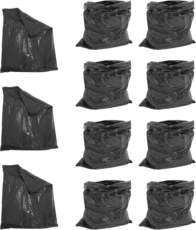 Heavy Duty Commercial Garbage Bags 50pcs 70x90cm Contractor Trash Bags Thick Flat Mouth Kitchen and Lawn for Industrial and Residential Use