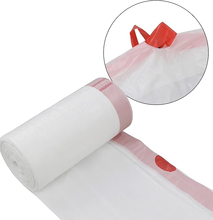 7 Gallon White Drawstring Trash Bags Medium Garbage Bags 2 Rolls/120 Counts