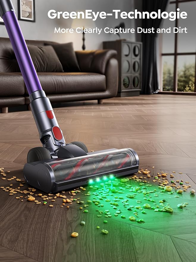 Cordless Vacuum Cleaner 600W 50KPA 65 Mins Runtime Vacuum Cleaners for Home Stick Vacuum with Self-Standing Wall Mount Charging and Intelligent Auto Mode Handheld Vacuum for Pet Hair/Carpet/Floor