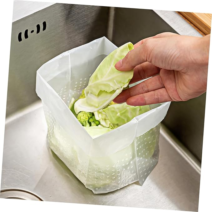 VICASKY 150 Pcs Self Standing Trash Bags Transparent Waste Bin Bags for Kitchen Sink Strainer Suitable for Daily Picnic Office Bedroom Use