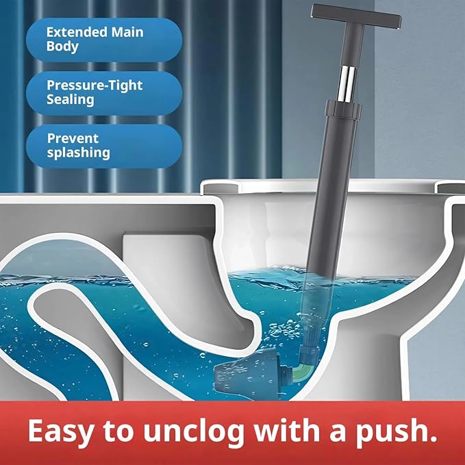 Pack of 2 Bathroom Drains Serpents with Humanized Ergonomic Handle for Better Grip Against Dirt Flexible Rubber for Excellent Seal on Toilet Bends Comfort Handle