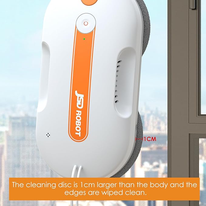 Lite Window Cleaning Robot5300Pa Window Cleaner Robot with Pressured Wiping Dual Water Spray Close to the Border Wipe Edge Detection Intelligent Path Plan