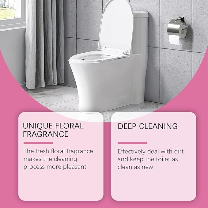 Floral Toilet Cleaner Removes Dirt Leaves Long-Lasting Fresh Scent Restores Porcelain Shine Easy To Use(2PCS)