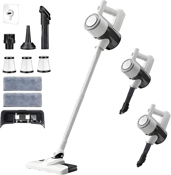Cordless Vacuum Cleaners for Home Hardwood Floors Vacuum Mop All in One Lightweight Stick Wireless Cleaner Detachable Water Tank and Mop. Ideal for Hard Floor &amp Pet Hair Mop &amp Vacuum Combo