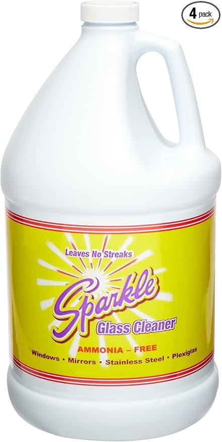 A J Funk &amp Co 20500 Sparkle Glass Cleaner Original Purple Formula 1-Gallon Refill Bottle (Case of 4)