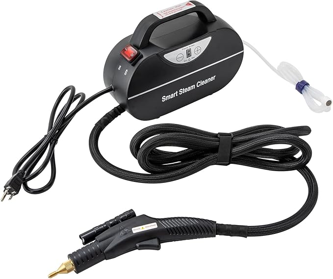 YIYIBYUS Handheld Steam CleanerHandheld Steam Cleaner 1800W Car Steam Cleaner for Home Use Wet &amp Dry Adjustable (Black)
