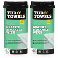 Tub O Towels Granite Tile and Marble Cleaning Wipes - Clean Polish and Seal 40-7” x 8” Wipes Per Tub 2-Pack white (TW40-GR-2)
