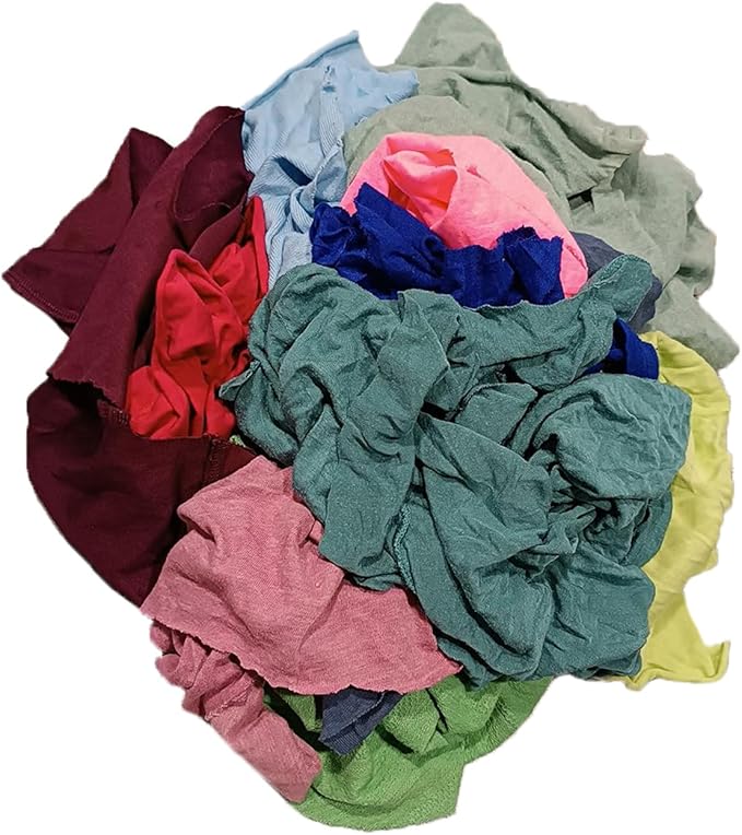 Recycled Color Knit Cleaning Rags (10 lbs. Compressed Box - Pack of 4) – Shop Cloths Bulk for Workshops Mechanics Painters and Home Use Multipurpose Cotton T-Shirt Rags