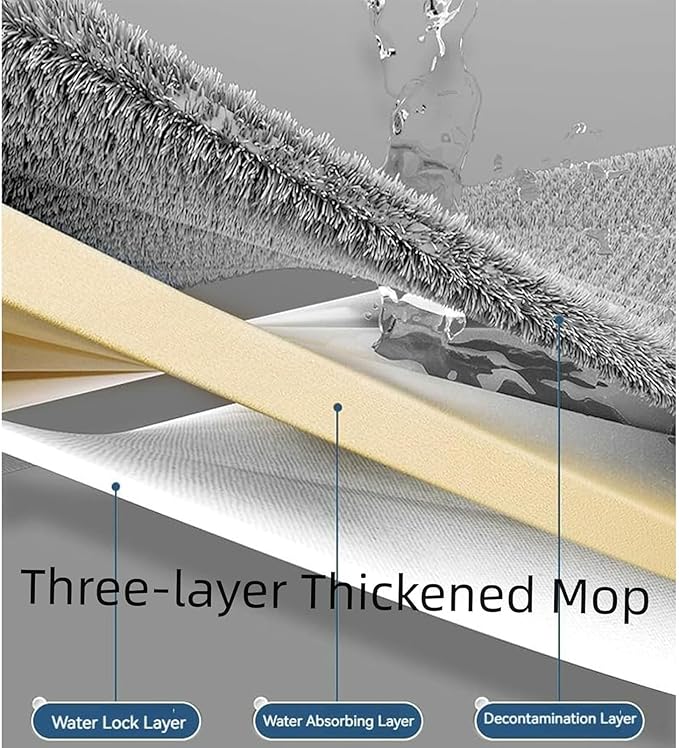 Microfiber Flat Mop Household Cleaning Tool Large 360° Rotatable Flat Mop for Home Living Room Bedroom Carpet Tile Hardwood Kitchen Garage Apartment Dormitory