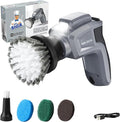 MR.SIGA Electric Spin Scrubber for Kitchen and Bathroom Cleaning Waterproof Rechargeable Cordless Spin Scrubber with 5 Replaceable Cleaning Brushes and Pads