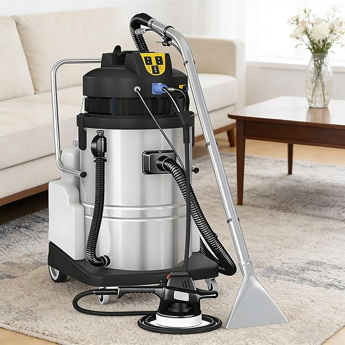 Commercial Carpet Cleaning MachinePortable Wet Dry VacuumCleans Approximately 2 Square Meters per Minutefor Deep Cleaning Carpets Sofa Area RugsIncludes 6 Attachments &amp Long Hose 20L