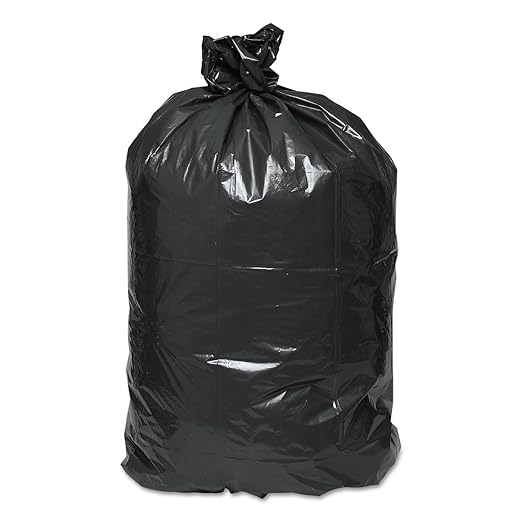 Earthsense Commercial RNW4320 Recycled Can Liners 56gal 2mil 43 x 47 Black (Case of 100)