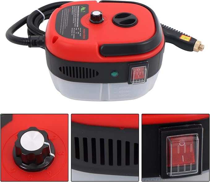 High Pressure Handheld Steam Cleaner 2500W High Temp Steam Cleaning Machine Portable with Brush Heads for Home Car Kitchen Home Use