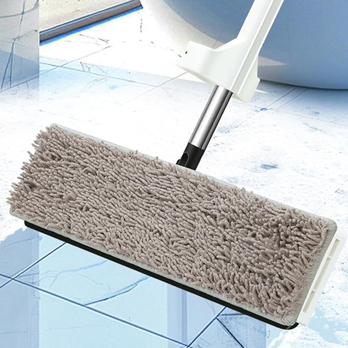 Microfiber Mop for Floor Cleaning and Wall Cleaner Long Handle Mops and Bucket Set with Fiber Pads Large 360° Rotatable Flat Mop for Home Living Room Bedroom