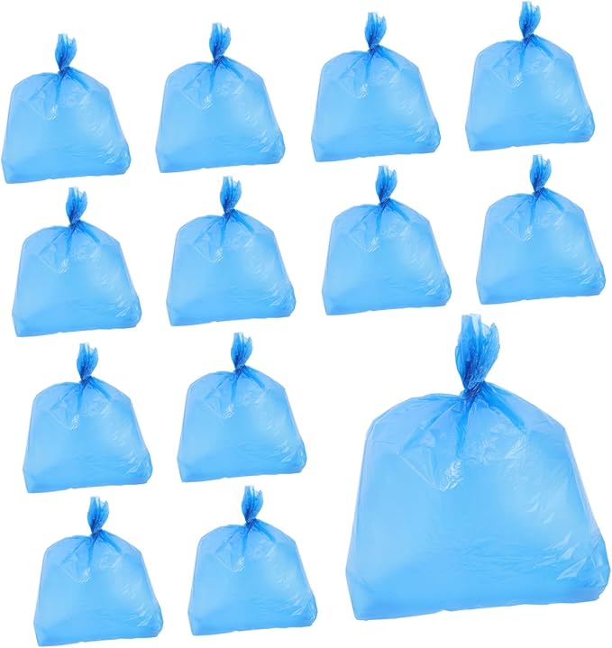 50pcs Thickened Plastic Trash Bags Tear-resistant Garbage Liners for Kitchen Bathroom Large Capacity PE Material Blue for Home Office School
