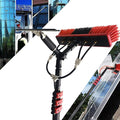 2 in 1 Water Fed Pole Kit for Outdoor Window Cleaning Efficient Scrubber Brush &amp Hose Spray Washer 3.6m Solar Panel Cleaning Equipment Perfect for Glass &amp Solar Panels 10.8 M