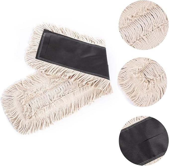 Matthew Cleaning 36'' High Strength Disposable Dust Mop Cotton Cut-end Yarn Mop Replacement Heads for Residential &amp Commercial Fit Standard Dust Mop Frames Hardwood Laminate Concrete Floors 12P
