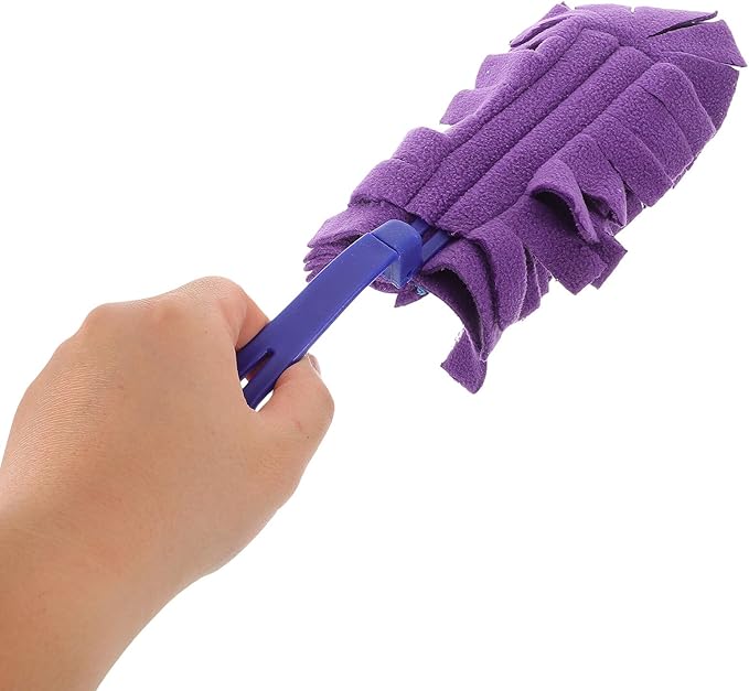 Washable Dust Mop Refill Set 10pcs Fluffy Microfiber Duster Heads with Plastic Handles Reusable Dry and Wet Cleaning Tool for Home Dust Blinds and Shutter Cleaning