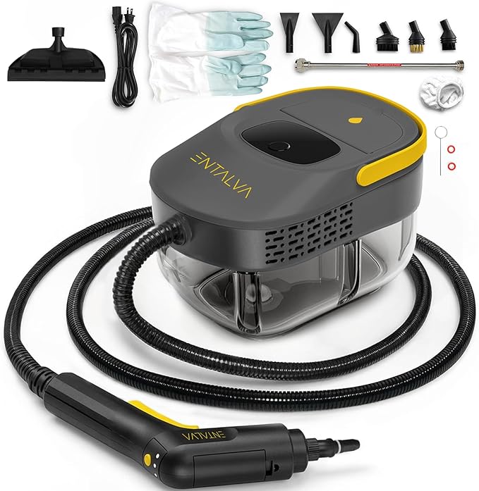 Steam Cleaner for Home 1600W Handheld Steamer for Cleaning with 1.69QT Tank High Temp Pressurized Steam Cleaner with 15 Accessories for Grout Tile Floor Couch Car Detailing