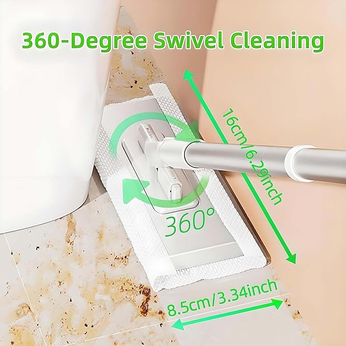 Snap Grip Mop Snap Grip Mini Mop Retractable Gap Dust Cleaner Flat Mops with Locking Head &amp Sweeping Cloths for Floors Walls Windows (2PCS)