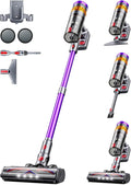 Cordless Vacuum Cleaner 600W 50Kpa 70 Mins Vacuum Cleaners for Home Self-Standing Stick Vacuum with Touch Screen Wall Dock Anti-Tangle Rechargeable Vacuum for Pet Hair Carpet Hardwood Floor
